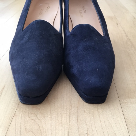 Sacha London Navy Suede Pump Heels - Picture 3 of 8